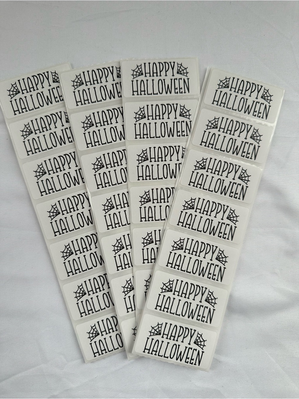 Happy Halloween Stickers Spooky Spiderweb Labels 60 Count - Picture 2 of 4